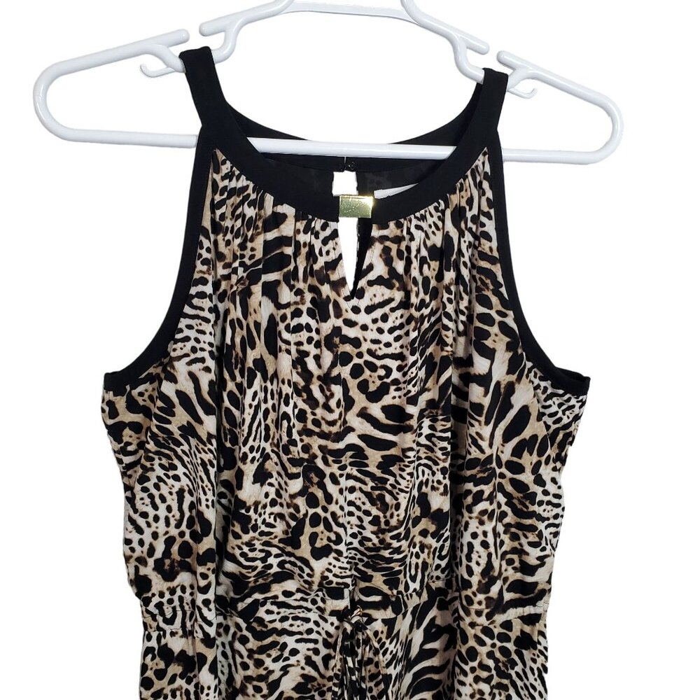 Calvin Klein Womens Size 1X Dress Animal Print Maxi Keyhole Flowing Drawstring - Picture 6 of 12